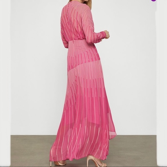 BCBG Apricot Stripe Dolman Surplice Dress 8 - Picture 2 of 14